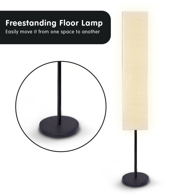 Sarantino Metal Floor Lamp with White Paper Wrinkle Shade Light Stand for Modern Home Decor.