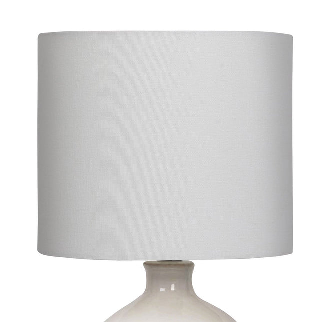 Sarantino Ceramic Table Lamp In Cream with Antique Pattern.