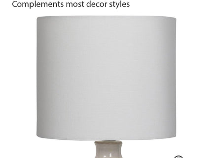 Sarantino Ceramic Table Lamp In Cream with Antique Pattern.