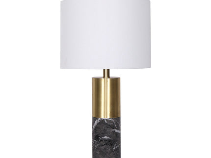 Sarantino Metal and Marble Table Lamp in Black for Modern Decor.