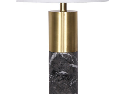 Sarantino Metal and Marble Table Lamp in Black for Modern Decor.
