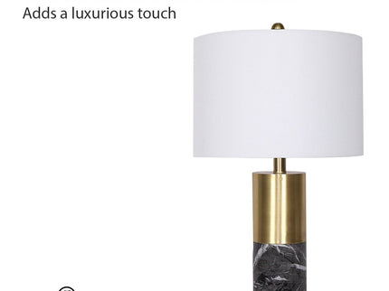 Sarantino Metal and Marble Table Lamp in Black for Modern Decor.