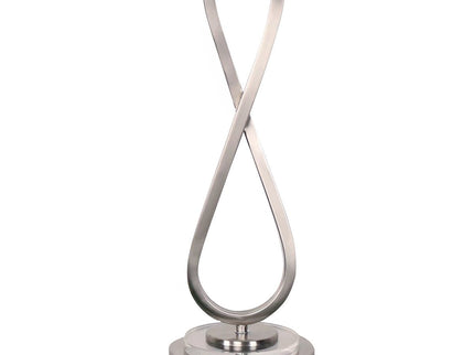 Sarantino Contemporary Table Lamp In Nickel Finish for Modern Decor.