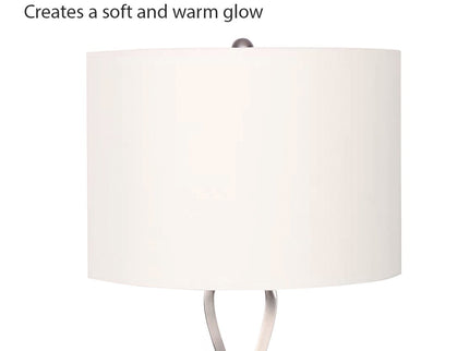 Sarantino Contemporary Table Lamp In Nickel Finish for Modern Decor.