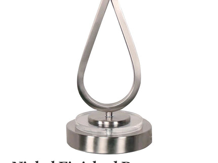 Sarantino Contemporary Table Lamp In Nickel Finish for Modern Decor.