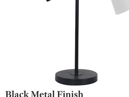 Sarantino Adjustable Metal Table Lamp In Black for Modern Decor.