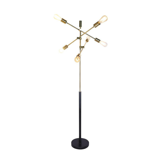 Sarantino 6-Light Metal Sputnik Floor Lamp for Modern Home Decor.