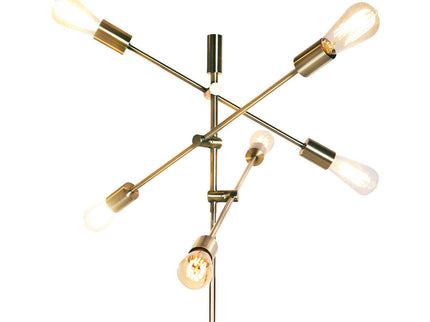 Sarantino 6-Light Metal Sputnik Floor Lamp for Modern Home Decor.