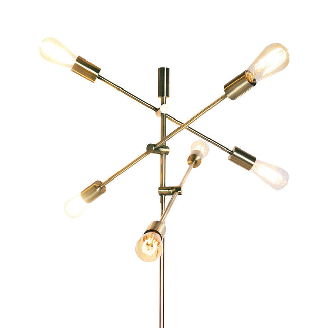 Sarantino 6-Light Metal Sputnik Floor Lamp for Modern Home Decor.
