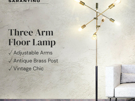 Sarantino 6-Light Metal Sputnik Floor Lamp for Modern Home Decor.