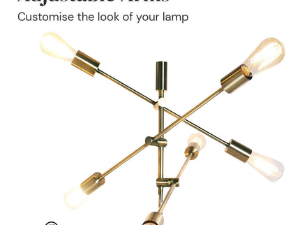 Sarantino 6-Light Metal Sputnik Floor Lamp for Modern Home Decor.