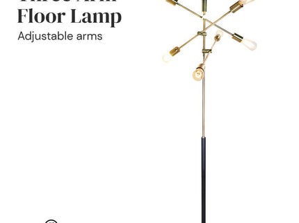Sarantino 6-Light Metal Sputnik Floor Lamp for Modern Home Decor.