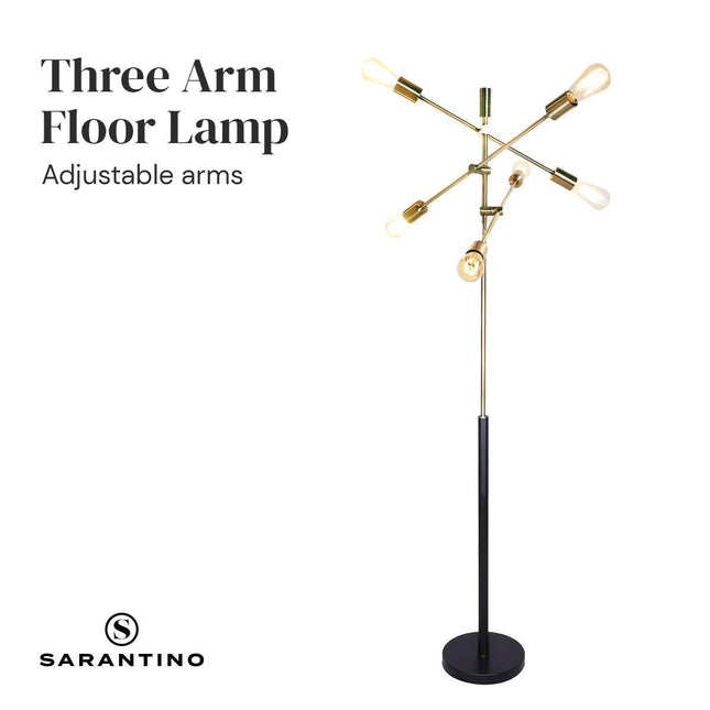 Sarantino 6-Light Metal Sputnik Floor Lamp for Modern Home Decor.