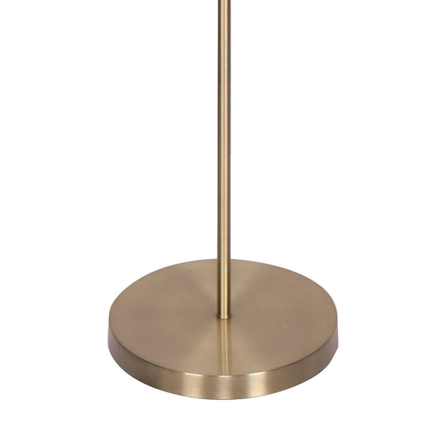 Sarantino 3-Light Gold Metal Floor Lamp with Glass Shades for Living Rooms.