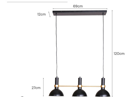 Sarantino 3-Light Hanging Pendant Lamp Retro Style Ceiling Light.