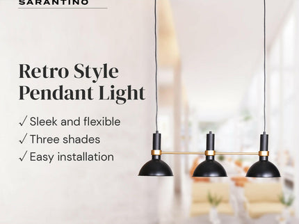 Sarantino 3-Light Hanging Pendant Lamp Retro Style Ceiling Light.