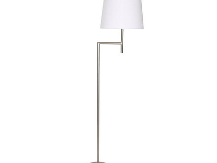 Sarantino Nickel Metal Arc Floor Lamp for Modern Living Rooms.