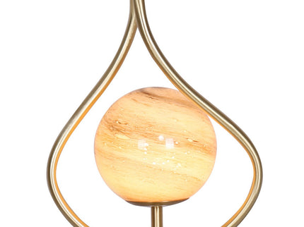 Sarantino Sculptural Orange Glass Table Lamp With White Marble Base for Modern Decor.