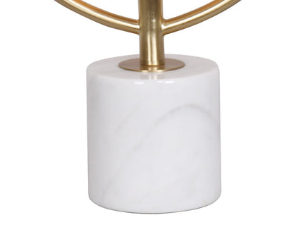 Sarantino Sculptural Orange Glass Table Lamp With White Marble Base for Modern Decor.