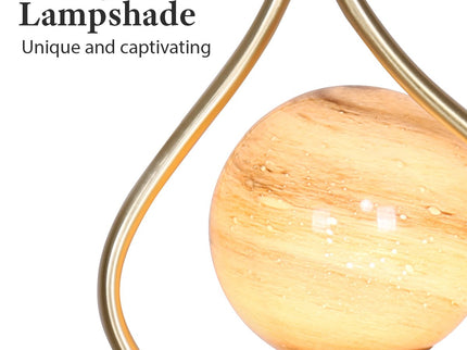 Sarantino Sculptural Orange Glass Table Lamp With White Marble Base for Modern Decor.