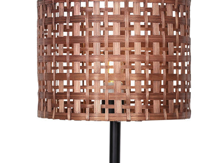 Sarantino Rattan Desk Lamp With Black Marble Base for Home Office.