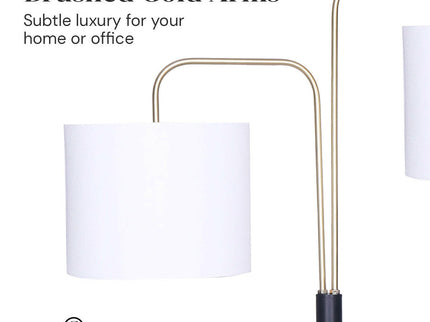 Sarantino Black Brass Finish Reading Light Electric Table Lamp for Modern Home.