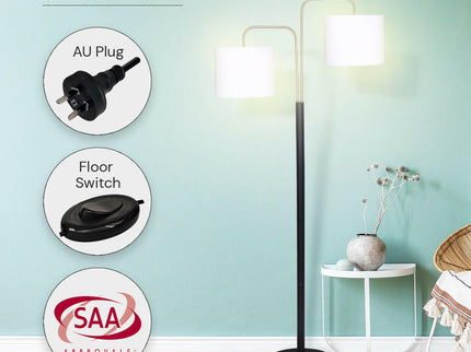 Sarantino Black Brass Finish Reading Light Electric Table Lamp for Modern Home.