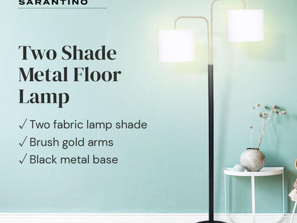 Sarantino Black Brass Finish Reading Light Electric Table Lamp for Modern Home.