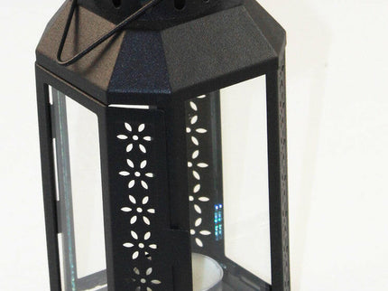 Black Metal Miners Lantern Summer Wedding Home Party Room Balcony Deck Decoration 21cm Tealight Candle.