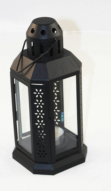 Black Metal Miners Lantern Summer Wedding Home Party Room Balcony Deck Decoration 21cm Tealight Candle.