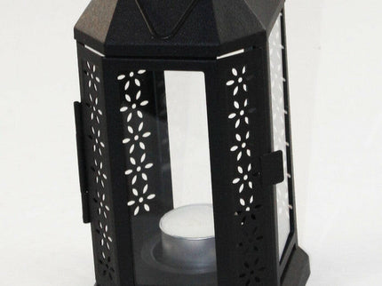 Black Metal Miners Lantern Summer Wedding Home Party Room Balcony Deck Decoration 21cm Tealight Candle.
