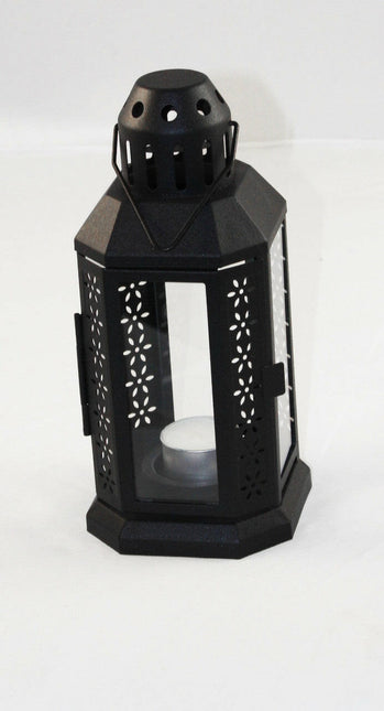 Black Metal Miners Lantern Summer Wedding Home Party Room Balcony Deck Decoration 21cm Tealight Candle.