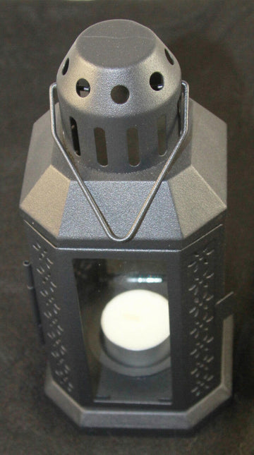 Black Metal Miners Lantern Summer Wedding Home Party Room Balcony Deck Decoration 21cm Tealight Candle.