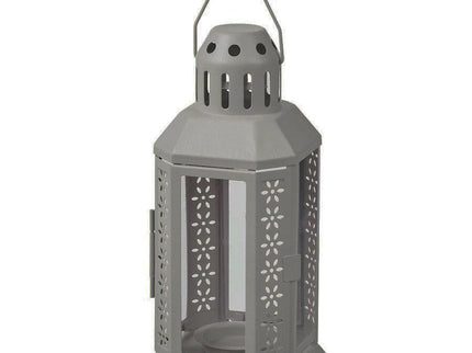 Dark Grey Metal Miners Lantern Summer Wedding Home Party Room Balconey Deck Decoration 21cm Tealight Candle.
