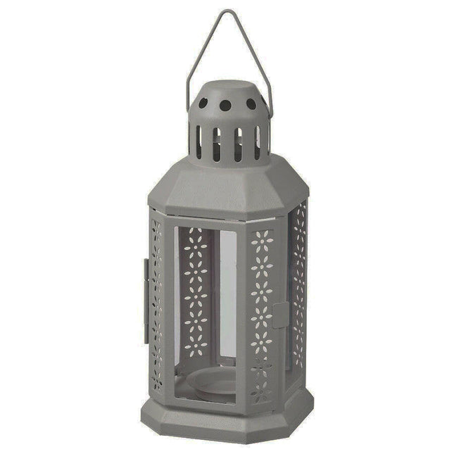 Dark Grey Metal Miners Lantern Summer Wedding Home Party Room Balconey Deck Decoration 21cm Tealight Candle.
