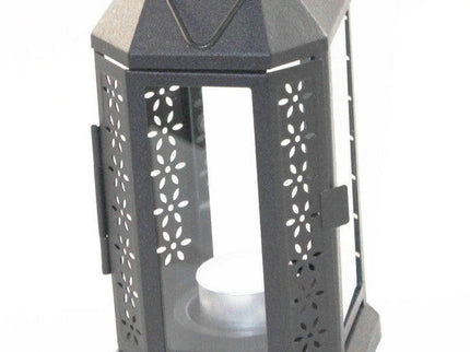 Dark Grey Metal Miners Lantern Summer Wedding Home Party Room Balconey Deck Decoration 21cm Tealight Candle.