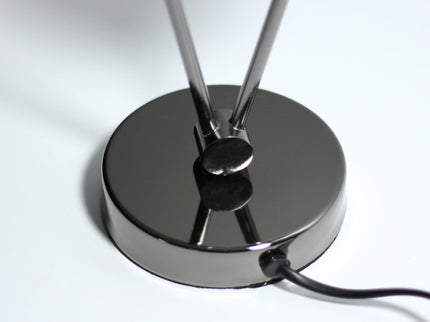 Grette Table Lamp Modern Glass Shade with Black Chrome Finish.