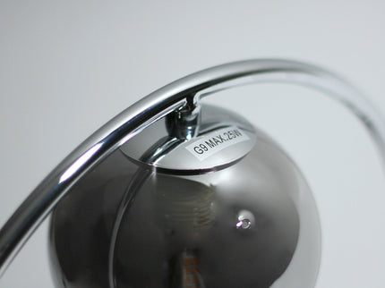Larique Table Lamp with Glass Globes and Modern Chrome Finish.