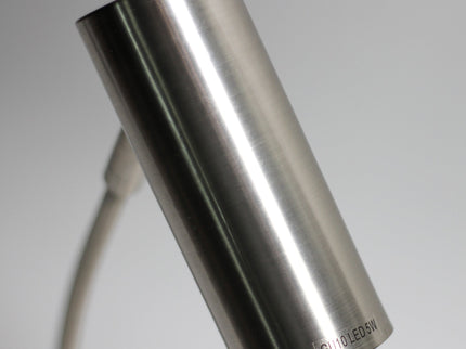 Sarla Table Lamp Satin Chrome Modern Desk Lighting with Adjustable Head.