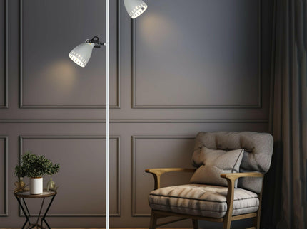 Audrey Floor Lamp White Modern Metal Ambient Lighting for Home.