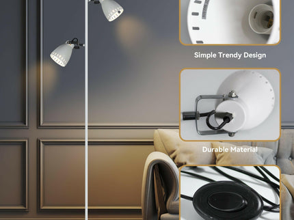Audrey Floor Lamp White Modern Metal Ambient Lighting for Home.