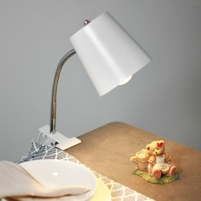 Ellie Table Lamp White Stylish Adjustable Metal Desk Light.