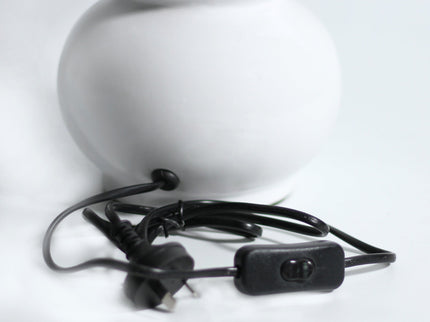 Pattery Barn Table Lamp - White Ceramic Base and Fabric Shade.