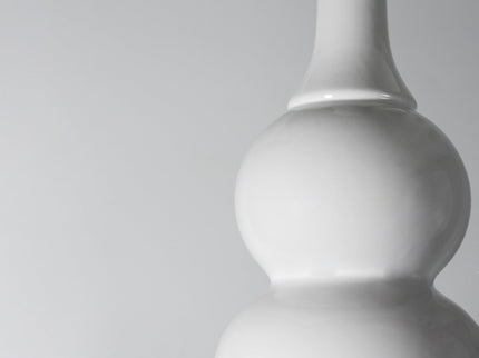Pattery Barn Table Lamp - White Ceramic Base and Fabric Shade.