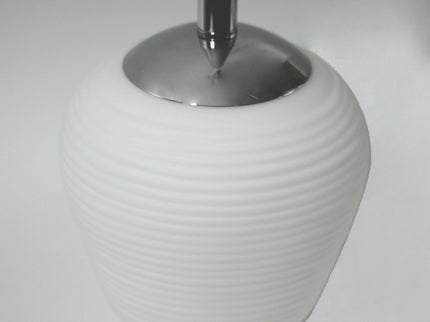 Annika Glass Pendant Light with Frosted Shade and Chrome Finish.