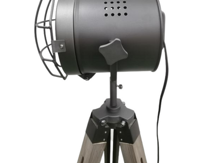 139cm Nautical Tripod Floor Lamp with Steel Grey Searchlight Spotlight Modern.