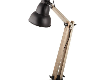 Faroe Scandi Modern Natural Wooden Table Lamp Rustic Retro Designer Light.