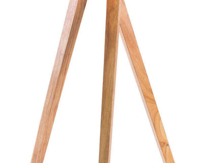 Large Tripod Floor Lamp Linen Shade Modern Bamboo Wooden Retro Twist Light.