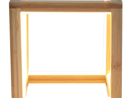 Bamboo Cube LED Lamp Modern Light Minimalistic Scandi Natural.