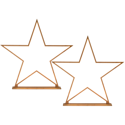 2x Large Bamboo Star with LED Strip Table Lamp Light Modern Minimalist Decor Natural.